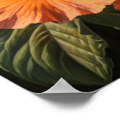 Orange Hibiscus Fleurs Art Imprimer Poster (Coin)