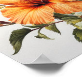 Orange Hibiscus Flower Art Imprimer Poster (Coin)
