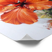 Orange Hibiscus Flower Art Imprimer Poster (Coin)