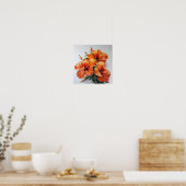 Orange Hibiscus Flower Art Imprimer Poster (Cuisine)
