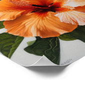Orange Hibiscus Flower Art Imprimer Poster (Coin)