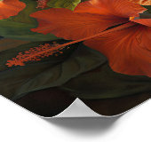 Orange Hibiscus Flower Art Imprimer Poster (Coin)