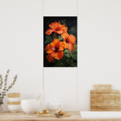 Orange Hibiscus Flower Art Imprimer Poster (Cuisine)