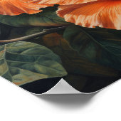 Orange Hibiscus Flower Art Imprimer Poster (Coin)