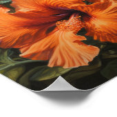 Orange Hibiscus Flower Art Imprimer Poster (Coin)