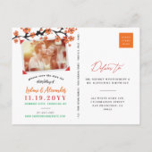 Orange Hibiscus Tourbillons Gris Tropical Cartes d (Dos)