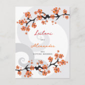 Orange Hibiscus Tourbillons Gris Tropical Cartes d (Devant)