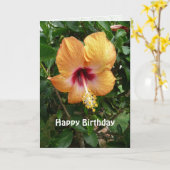 Orange Hibiscus Tropical Flower Modèle d'anniversa (Fleur jaune)