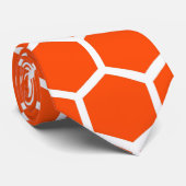 Orange Honeycomb Abstrait Moderne Cravate rétro (Roulé)
