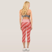 Orange Hues Diagonal Stripes Capri Leggings (Verso)