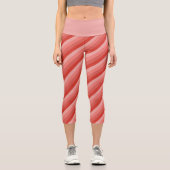 Orange Hues Diagonal Stripes Capri Leggings (Recto)