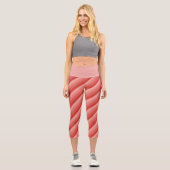 Orange Hues Diagonal Stripes Capri Leggings (Recto)