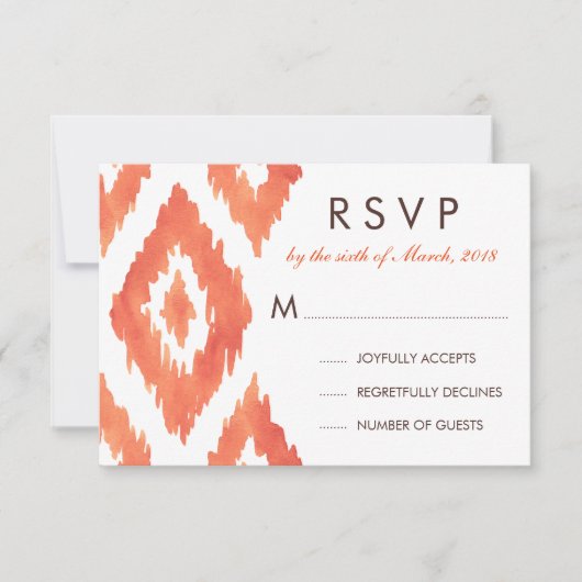 Orange Ikat RSVP (Devant)