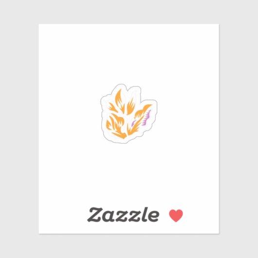 orange, illustration rose Autocollant en vinyle dé (Feuille)