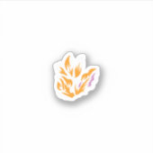 orange, illustration rose Autocollant en vinyle dé (Devant)