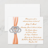 Orange Infinity Coeur Reprêtre Dîner Invitation (Devant / Derrière)
