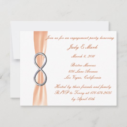 Orange Infinity Engagement Party Invitation (Devant)