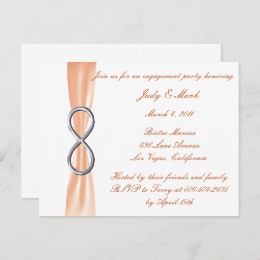 Orange Infinity Engagement Party Invitation (Devant / Derrière)