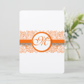 Orange Inséparables Faire-part de mariage Thin Ban (Debout devant)
