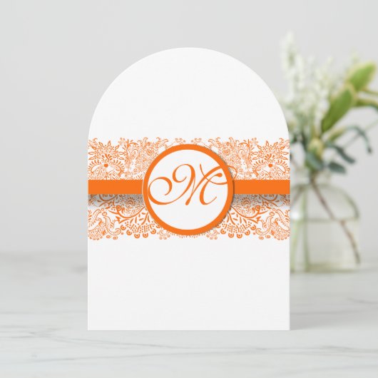 Orange Inséparables Faire-part de mariage Thin Ban (Debout devant)