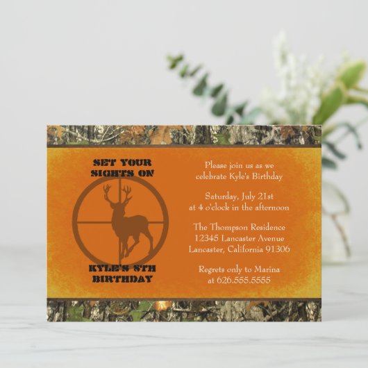 Orange - Invitations d'anniversaire de Camo (Debout devant)