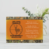 Orange - Invitations de diplômes Camo (Debout devant)