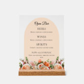 Orange ivory florals arch Bar Drink Menu (Recto)