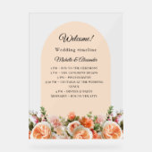 Orange ivory florals arch clear wedding program (Recto)