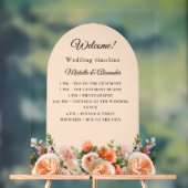 Orange ivory florals arch clear wedding program (Neutre)