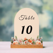 Orange ivory florals arch table number (Neutre)