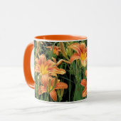 Orange Jardin Fleur Jardin Floral Café Mug (Devant gauche)