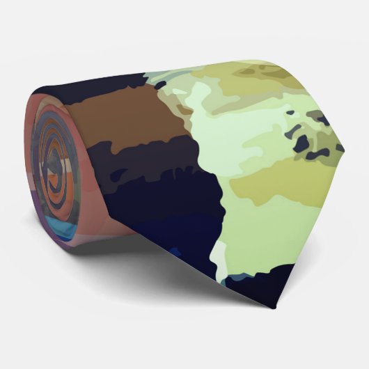 Orange, Jaune, Bleu Abstrait & Cravate élégante (Roulé)