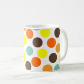 Orange, Jaune, Brown, Points Bleus Café Mug (Devant droit)