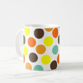 Orange, Jaune, Brown, Points Bleus Café Mug (Devant gauche)
