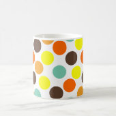Orange, Jaune, Brown, Points Bleus Café Mug (Centre)