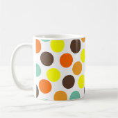 Orange, Jaune, Brown, Points Bleus Café Mug (Gauche)