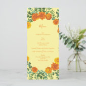 Orange & Jaune clair Peony & Mariage Rose Menu (Debout devant)