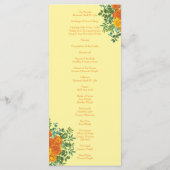 Orange Jaune Clair Peony & Programmes de Mariage R (Dos)