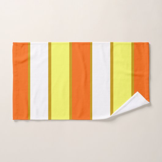 Orange, jaune et White Stripes (Serviette à main)