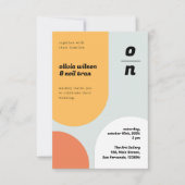 ORANGE JAUNE FAIRE-PART DE MARIAGE GÉOMÉTRIQUE (Devant)