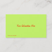 Orange Jaune Vert Abstrait Fils Cartes de visite (Dos)