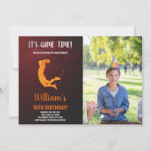 Orange Jump Basketball Anniversaire Invitation (Devant)