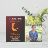 Orange Jump Basketball Anniversaire Invitation (Debout devant)