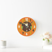 Orange Jungle Safari Monkey Horloge murale (Maison)