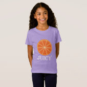 Orange juteux - T-shirt Jersey fin pour filles (Devant entier)