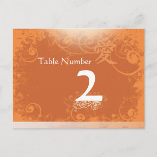 Orange Kanji pour Love Swirl Tableau Numéro Cartes