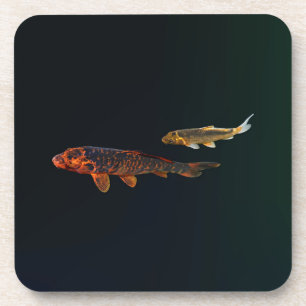 Orange Koi and Gold Koi Bier Onderzetter