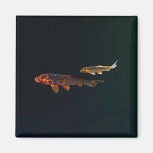 Orange Koi and Gold Koi Magneet