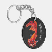 Orange Koi Betta Fighting Fish Sleutelhanger (Voorkant Links)