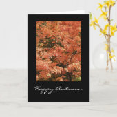 Orange Leaves Happy Autumn Kaart (Gele Bloem)